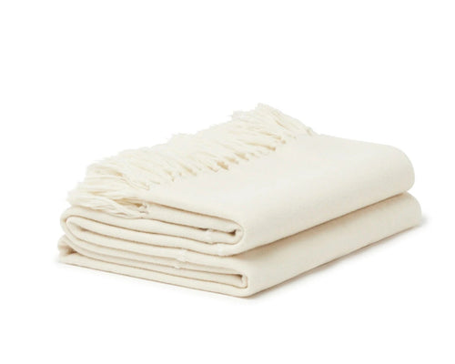 ALONPI ONDA CASHMERE THROW / ECRU W63" x L93"
