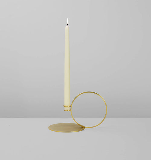 ROLL & HILL BUGIA CANDLE HOLDER BRUSHED BRASS H5" x W5" x D8.5"