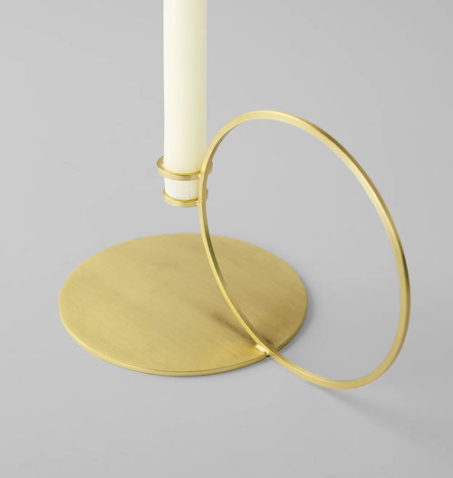 ROLL & HILL BUGIA CANDLE HOLDER BRUSHED BRASS H5" x W5" x D8.5"