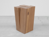 Load image into Gallery viewer, ARNO DECLERCQ FOUR LEGS STOOL / AFRICAN WALNUT H19.7” x 12.6” SQ
