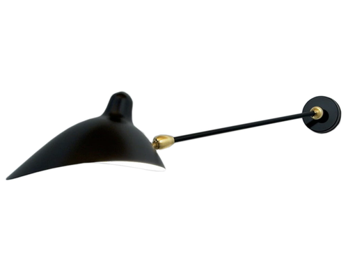 SERGE MOUILLE 1 STRAIGHT ARM 2 SWIVELS SCONCE D28"
