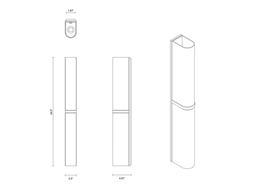 ARTICOLO SLIM END TO END WALL SCONCE H24" x W2.5”
