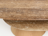 Load image into Gallery viewer, PIERRE AUGUSTIN ROSE PIETRA OVAL COFFEE TABLE / TRAVERTINE L71&quot; x D32&quot; x H15.6&quot;
