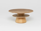 Load image into Gallery viewer, PIERRE AUGUSTIN ROSE PIETRA ROUND COFFEE TABLE / TRAVERTINE Ø34″ x H15.5″
