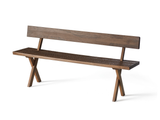 Load image into Gallery viewer, ZANAT ILSE CRAWFORD TOUCH BENCH W/BACK OAK L63&quot; x W16.5&quot; x H29.5&quot;
