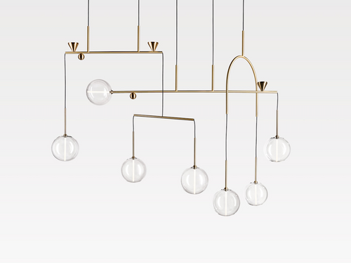GIOPATO & COOMBES DEWDROPS LINEAR 7 CHANDELIER W59" x H45.5" x D23"
