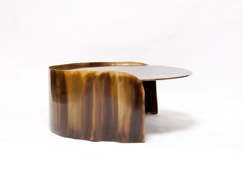 STUDIO CHRISTIAN FREGNAN CALLE COFFEE TABLE / PATINATED BRASS Ø39.3" x H14.9"