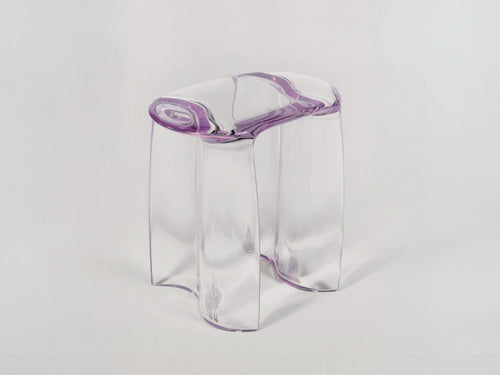 STUDIO COBER LIQUID STOOL / TRANSPARENT PURPLE W17.7" x D11.8" x H17.7"