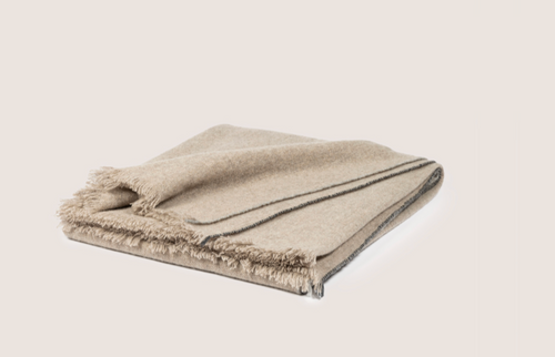TEIXIDORS JAZZ CASHMERE THROW / EARTH GRAY 55" x 71"