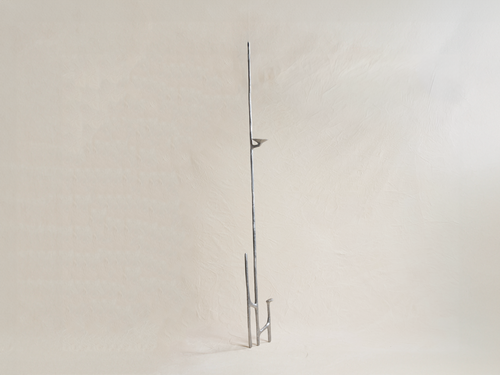 MARY BRŌGGER LEANING CANDLESTICK / ALUMINUM H72" x W8.5" x D5.5"