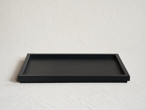 PINETTI MEDIUM LEATHER SQ TRAY / BLACK L14” x W14” x H1.5”