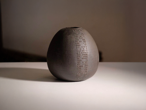 MARIE MARTIN 'UNDER THE BRIDGE' VASE Ø6" x H6.3"