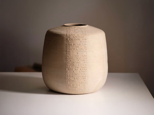 MARIE MARTIN 'SHELTER FROM THE STORM' VASE Ø7.8" x H8.8"