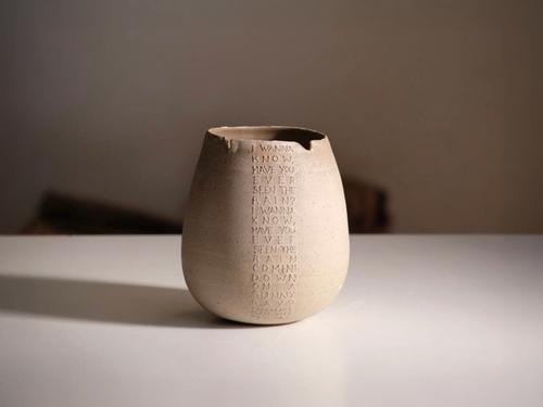 MARIE MARTIN 'HAVE YOU EVER SEEN THE RAIN' VASE Ø4" x H5.2"