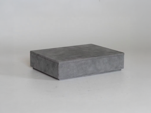 MICHAËL VERHEYDEN SUEDE LETTER BOX / WARM GREY W9.8" x H2.4" x D7.5"