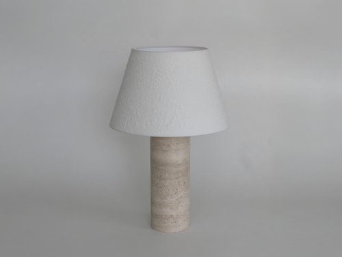 MICHAËL VERHEYDEN PANSER TABLE LAMP PETITE / TRAVERTINE ECRU Ø13” x H20”