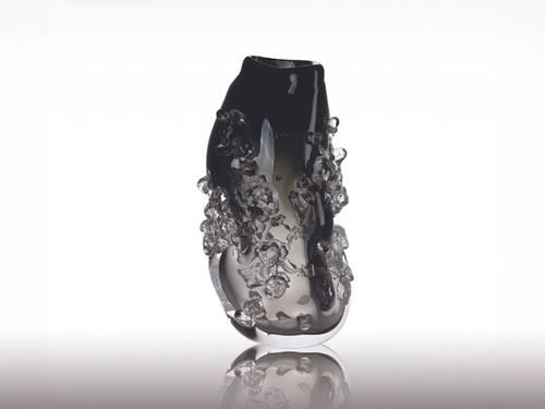 ALEXA LIXFELD STARDUST VASE / GREY & CRYSTAL W7.8" x D7" x D12.9"
