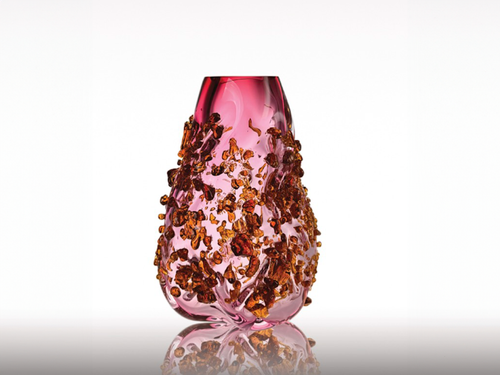 ALEXA LIXFELD STARDUST VASE / LIGHT RUBY & AMBER W10.6" x D9.1" x H14.2"