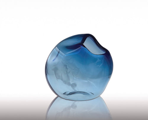 ALEXA LIXFELD KOMET VASE / AQUA 10.2" x 9.4"