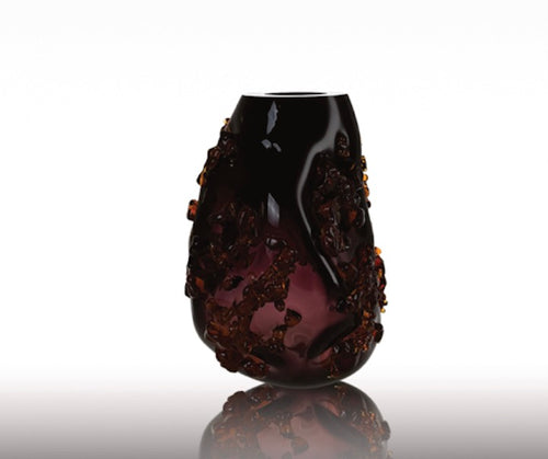 ALEXA LIXFELD STARDUST VASE / AMETHYST & AMBER 10.2" x 8.7" x 11.4"
