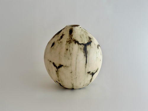 KATAYONE ADELI FLAT OVAL VESSEL / ALABASTER RAW H14" x W11" x D8"
