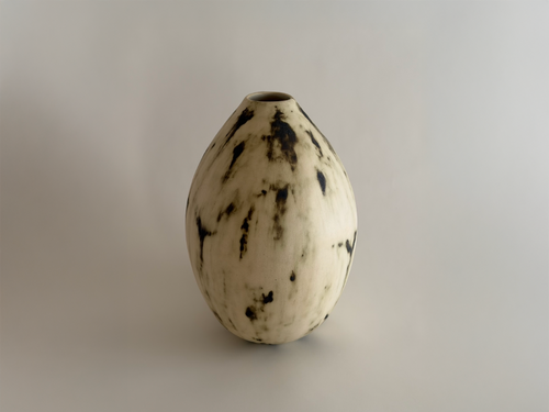 KATAYONE ADELI FLAT OVAL VESSEL / ALABASTER RAW H14" x W11" x D8"