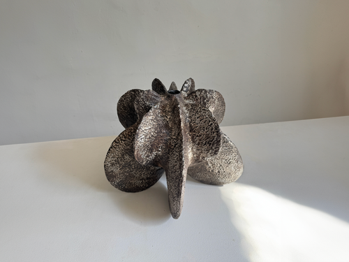 JULIE NELSON CHARCOAL PETAL GOURD 9.5” x 11“