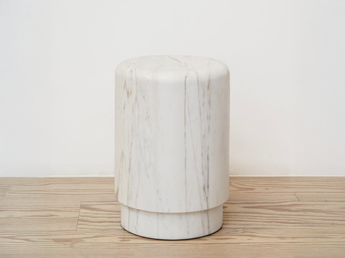 MICHAËL VERHEYDEN TABOU STOOL / CALACATTA Ø12.25” x H18"