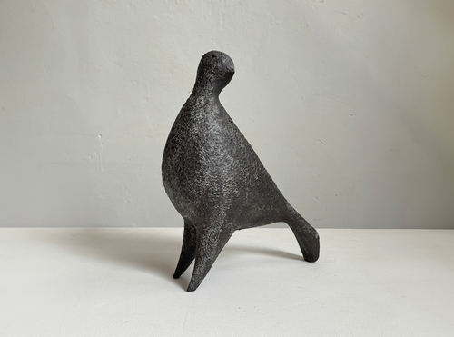 JULIE NELSON CHARCOAL PONTI BIRD XXXXI W8.5" x D4" x H12"