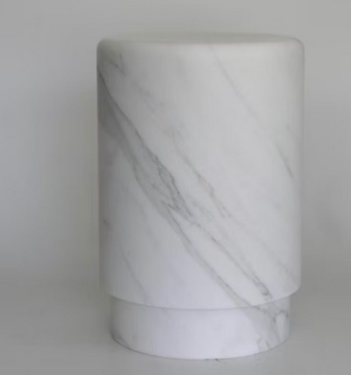 MICHAËL VERHEYDEN TABOU STOOL / CALACATTA MARBLE Ø12.2" x H18.1"