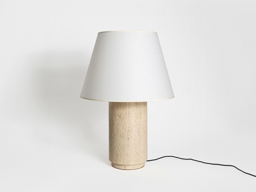 MICHAËL VERHEYDEN PANSER TABLE LAMP / TRAVERTINE BEIGE Ø9" X H15"