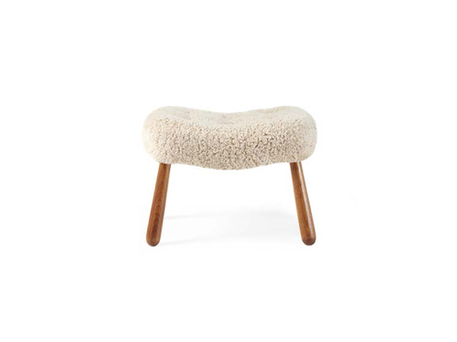 DAGMAR CLAM STOOL / SHEEPSKIN H15.3” x D15.7” x W24.2”