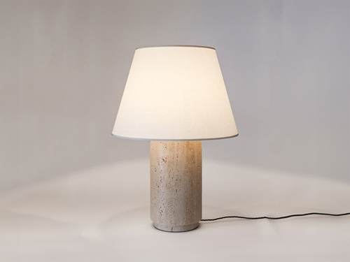 MICHAËL VERHEYDEN PANSER TABLE LAMP / TRAVERTINE BEIGE Ø9" X H15"