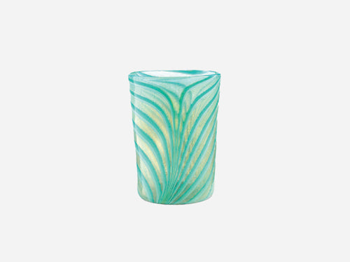 PAMPLEMOUSSE ERNEST MURANO GLASS CUP / LAGOON H4.3" x Ø3"