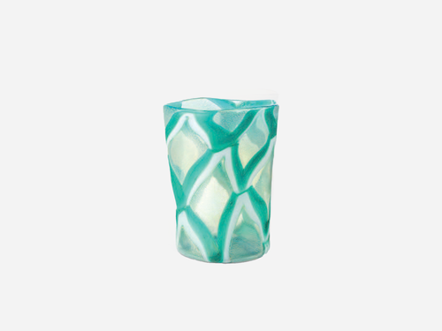 PAMPLEMOUSSE ERNEST MURANO GLASS CUP / GLACIER H4.3" x Ø3"