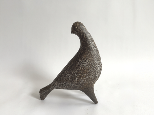 JULIE NELSON CHARCOAL PONTI BIRD XXXIV W9" x D4" x H11.5"