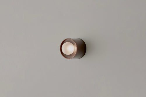 VOLKER HAUG STUDIO ANTON CERAMIC BROWN SCONCE / MICRO Ø3.2" x D2.6"