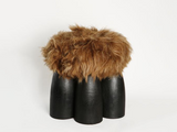 Load image into Gallery viewer, ARNO DECLERCQ SENUFO OTTOMAN Ø17.5&quot; x H16&quot;
