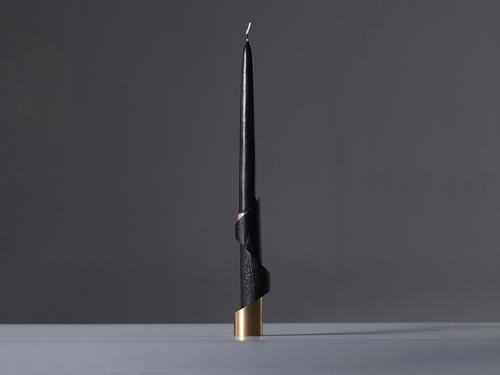 WILLIAM GUILLON 'ASHES TO ASHES' BRONZE CANDLE HOLDERS