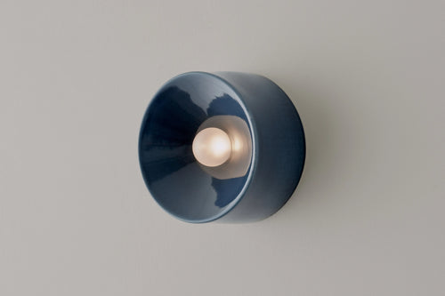 VOLKER HAUG STUDIO ANTON CERAMIC BLUE SCONCE Ø7" x D3.9"