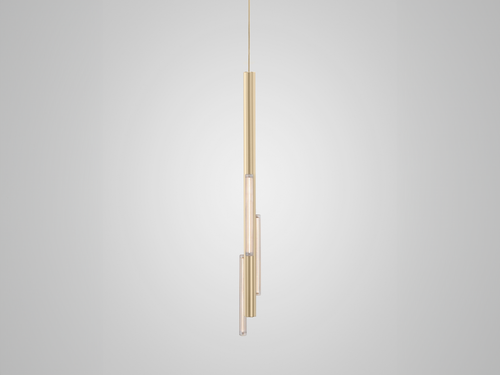 LEE BROOM HAIL 3 LIGHT PENDANT / TALL H39.75" x W3.5" x D3"