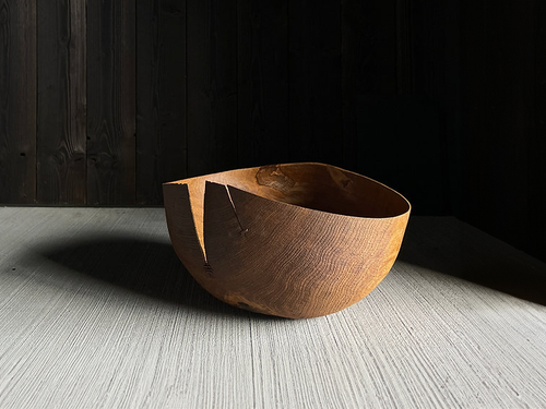 MOSS STUDIO BULBOUS OAK VESSEL CU.15 Ø14.6" x H7.9"