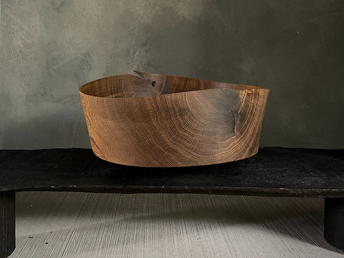 MOSS STUDIO LARGE OAK BOWL PTH.10 Ø16.1" x H7.9"