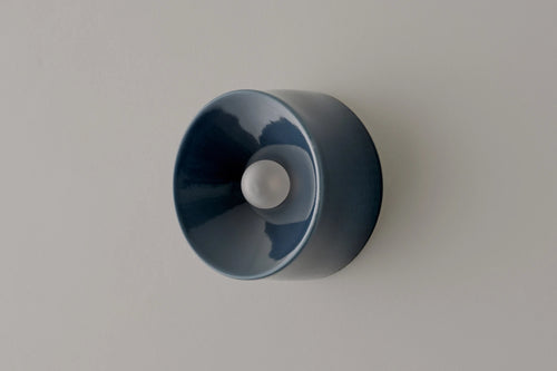 VOLKER HAUG STUDIO ANTON CERAMIC BLUE SCONCE Ø7" x D3.9"