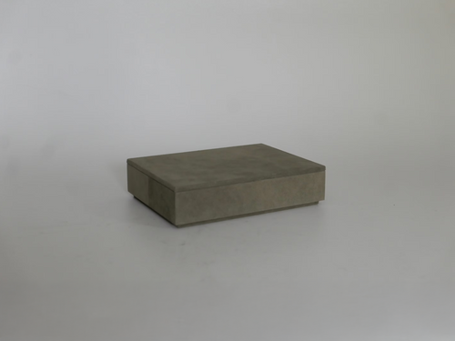 MICHAËL VERHEYDEN SUEDE LETTER BOX / TRUFFLE W9.8" x H2.4" x D7.5"