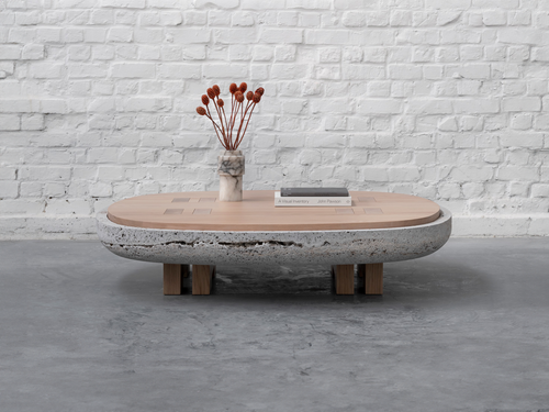 KERSTENS RIFT COFFEE TABLE / WOOD + STONE