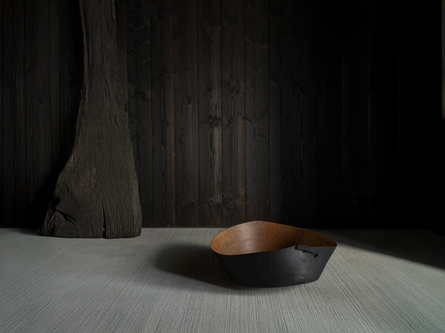 MOSS STUDIO EBONIZED BOWL LIO.16 Ø16.54“ x H5.51“