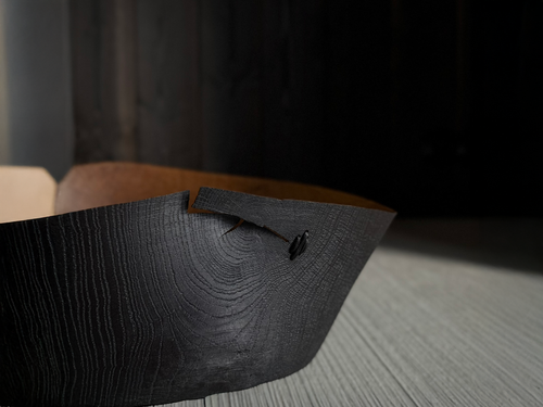 MOSS STUDIO EBONIZED BOWL LIO.16 Ø16.54“ x H5.51“