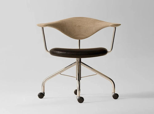 PP MOBLER HANS WEGNER PP502 SWIVEL CHAIR H26 - 28.3” x D21.7” x W29” x SH15.7" - 18"