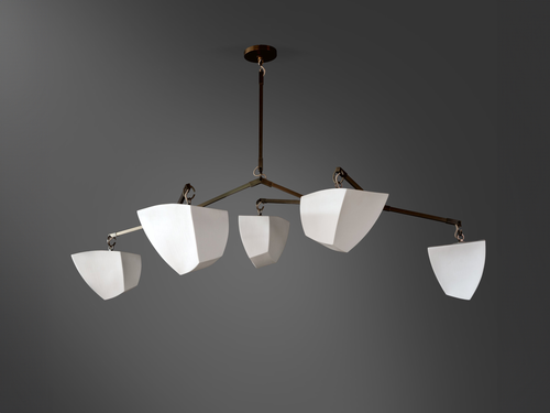 ANDREA CLAIRE STUDIO PORCELAIN CASSIOPEIA 5 V1 MOBILE CHANDELIER H17” x L57” x W26”